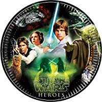 Los mejores  - ALMACENESADAN 2557- Paquete de 8 Platos de cartón Disney Star Wars- Ideal para Fiestas y cumpleaños- diametro 23 cm